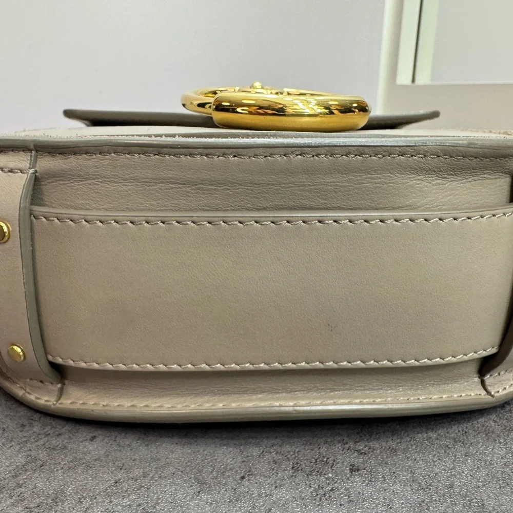 Chloe Gray Crossbody Bag with Gold Ring - Picture 3 of 9